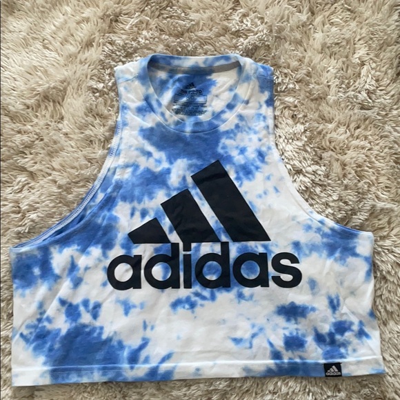 adidas Tops - Adidas cropped tie dye tank top size small